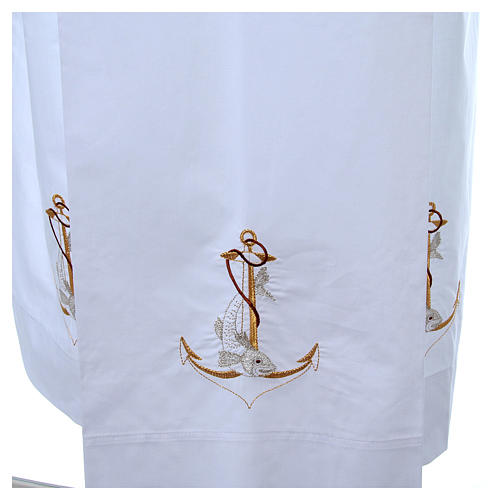 Surplice in cotton and polyester with image of anchor and fish 6
