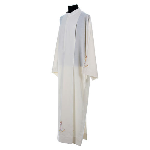 Surplice in wool and polyester with image of anchor and fish 2