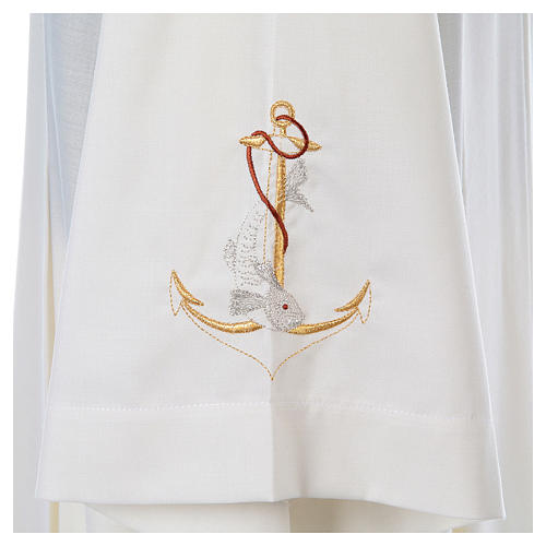 Surplice in wool and polyester with image of anchor and fish 4