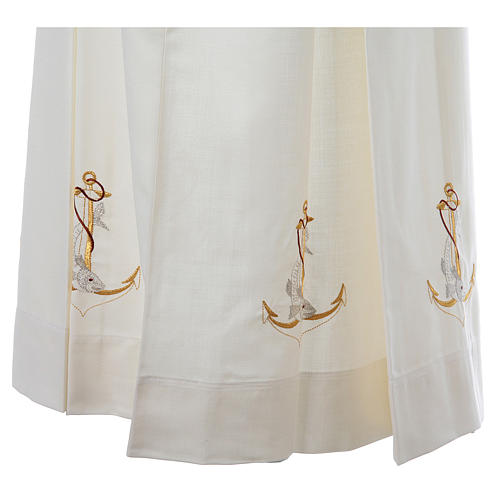 Surplice in wool and polyester with image of anchor and fish 6