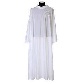 Surplice in cotton and polyester with hood white colour