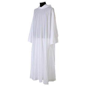 Surplice in cotton and polyester with hood white colour