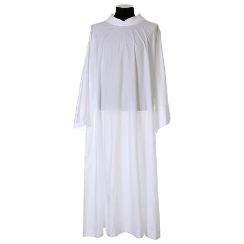 Surplice in cotton and polyester with hood white colour 1