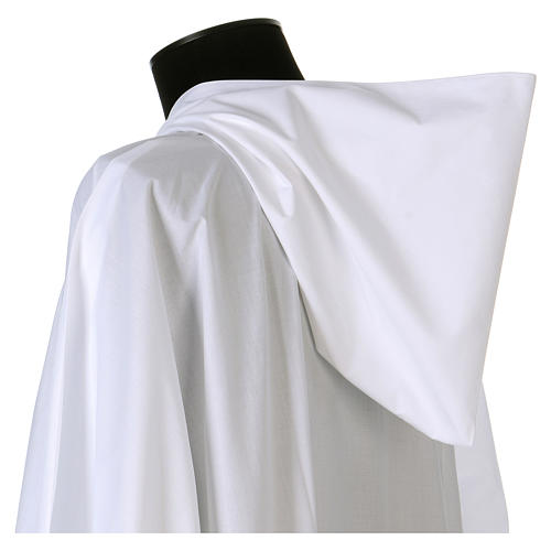 Surplice in cotton and polyester with hood white colour 3