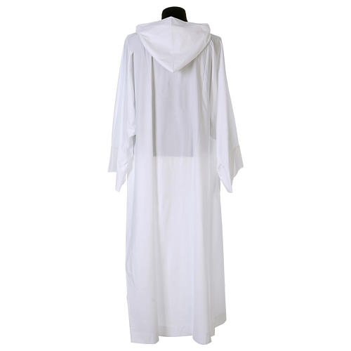 Surplice in cotton and polyester with hood white colour 4