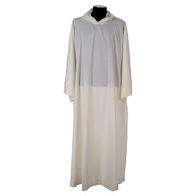Surplice in wool and polyester with hood white colour