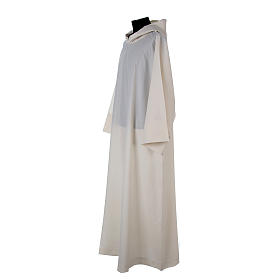 Surplice in wool and polyester with hood white colour