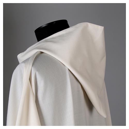 Surplice in wool and polyester with hood white colour 4
