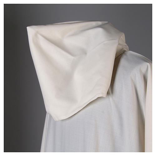 Surplice in wool and polyester with hood white colour 6