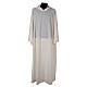 Surplice in wool and polyester with hood white colour s1