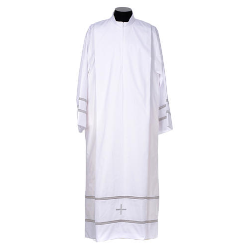 Clergy Alb with cross and gigliuccio hemstitch Gamma 1