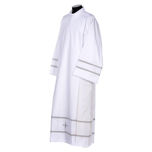 Clergy Alb with cross and gigliuccio hemstitch Gamma 2