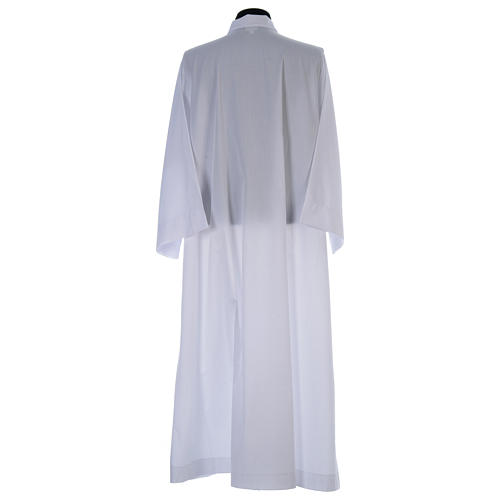 First Communion plain alb, flared with collar in mix cotton 3