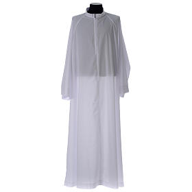 First Communion alb, flared with raglan sleeve in cotton mix