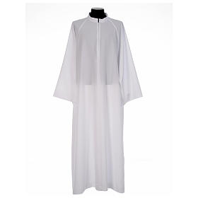 First Communion alb, flared with raglan sleeve in 100% polyester