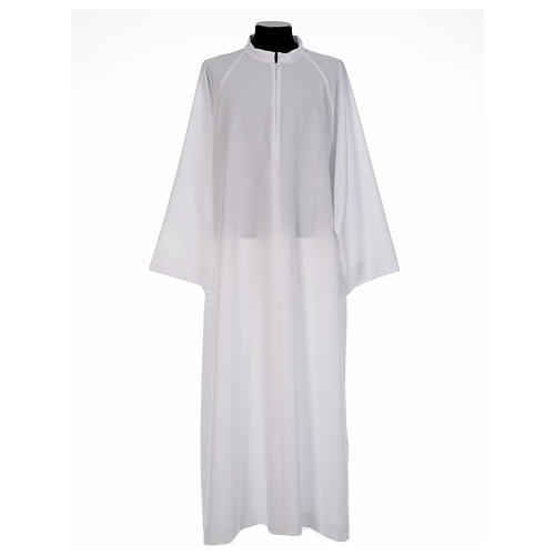Holy Communion alb, flared with raglan sleeve in 100% polyester 1