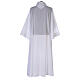 First Communion flared alb with fake hood in cotton mix s6