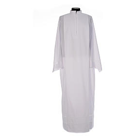 Monastic Alb with cotton lace on hem and sleeves in cotton mix