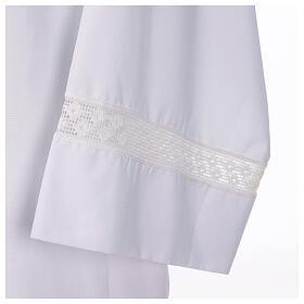 Monastic Alb with cotton lace on hem and sleeves in cotton mix