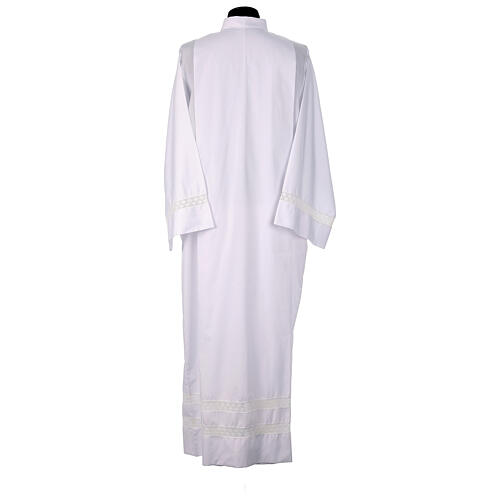 Monastic Alb with cotton lace on hem and sleeves in cotton mix 9