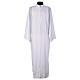 Monastic Alb with cotton lace on hem and sleeves in cotton mix s1