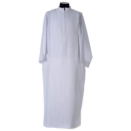 Clerical Alb with front zipper, 100% polyester 2