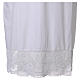 White alb, pleated with crochet hem and chalice, cotton mix s6