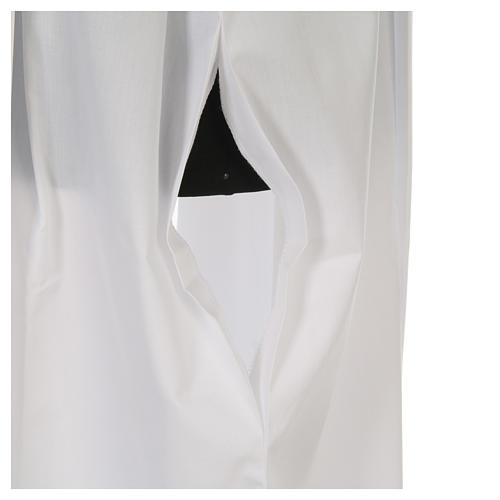 Aube blanche avec plis et broderie IHS coton mixte 6