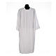 White alb for amice with 4 pleats and collar in 100% linen s3