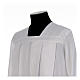 White alb for amice with 4 pleats and collar in 100% linen s4