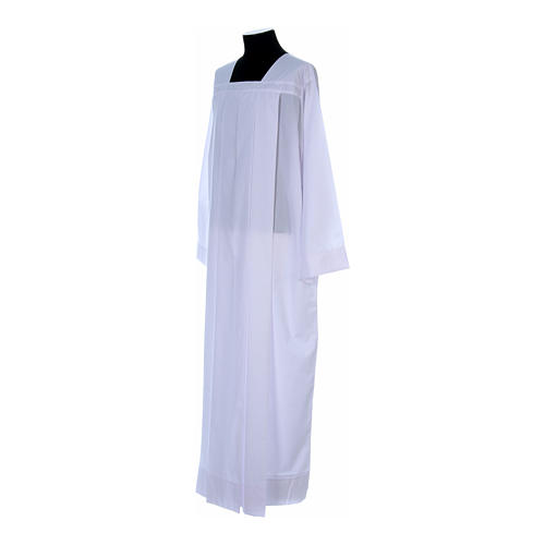 White alb for amice with 4 pleats in cotton mix 2