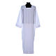 White alb for amice with 4 pleats in cotton mix s1