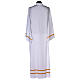 White alb with pleats and golden border and sleeves in cotton mix s5