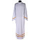 Monastic Alb with pleats and golden border and sleeves s1