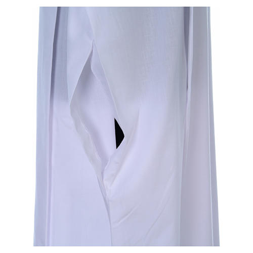 Alva com bordado mariano ambos lados punhos misto algodão 6