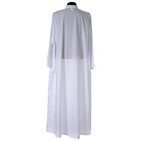Priest Alb in cotton blend with front zipper