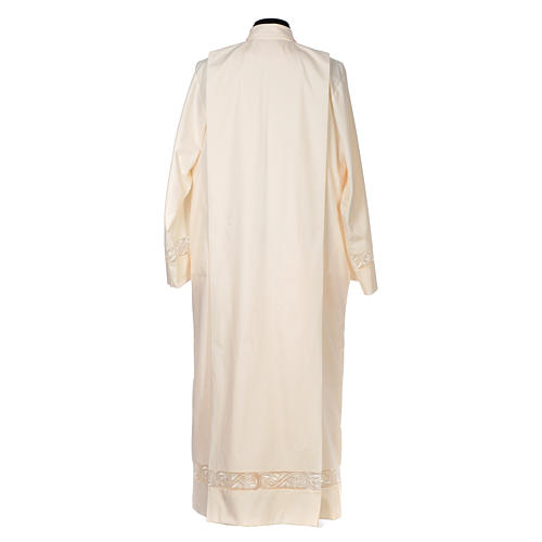 Surplice in polyester and cotton with organza embroidery 7 cm, ivory Gamma 3