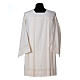 Ivory surplice 55% polyester and 45% cotton with low macramè insert Gamma s2