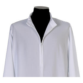 Flared alb in lightweight fabric with turn down collar