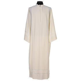 Aube Liturgique Ivoire – Broderie De Jours – 100% Polyester – Taille 160 Cm – Fermeture épaule
