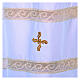 Alva tecido Vaticano duplo renda cruz bordada s3