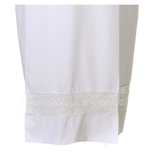Front Wrap Alb in cotton blend and lace with crosses 3