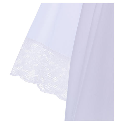 White surplice for altar boy with flowery crochet 3