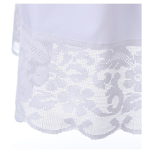 White surplice for altar boy with flowery crochet 4