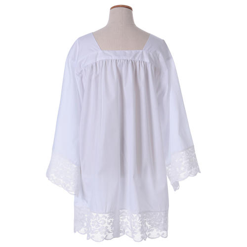 White surplice for altar boy with flowery crochet 5