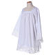 White surplice for altar boy with flowery crochet s2