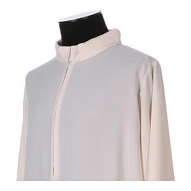 Surplice with turned up neck, flared, ivory colour light model