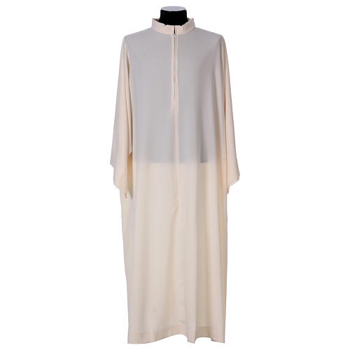 Surplice with turned up neck, flared, ivory colour light model 1