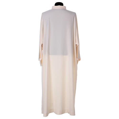 Surplice with turned up neck, flared, ivory colour light model 4