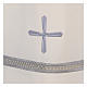 Deacon Alb in polyester with gigliuccio hemstitch and front zipper, ivory s3